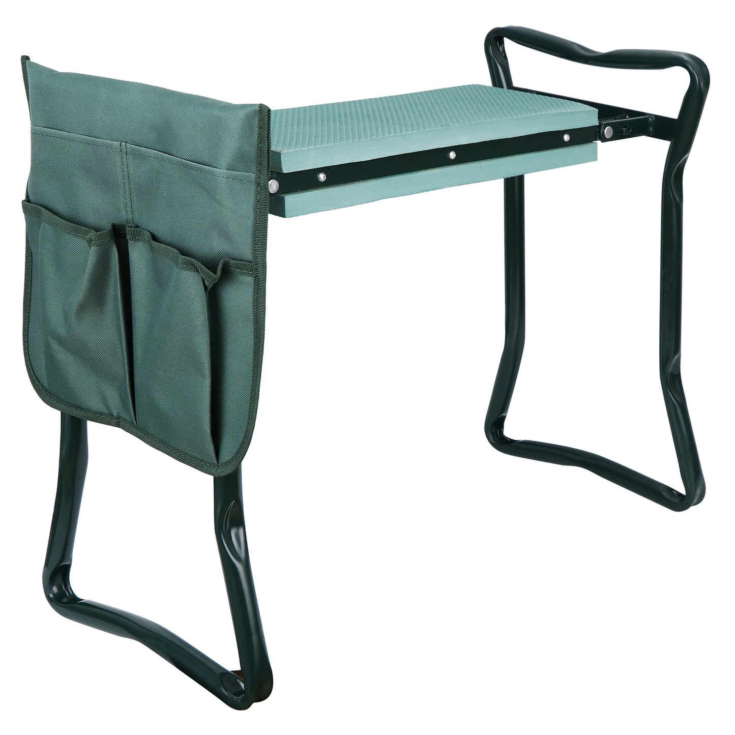Foldable Garden Kneeler Bench with Cushion Seat Pad and Tool Pouch