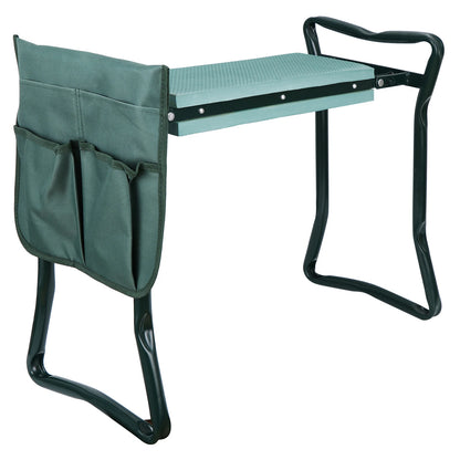 Foldable Garden Kneeler Bench with Cushion Seat Pad and Tool Pouch